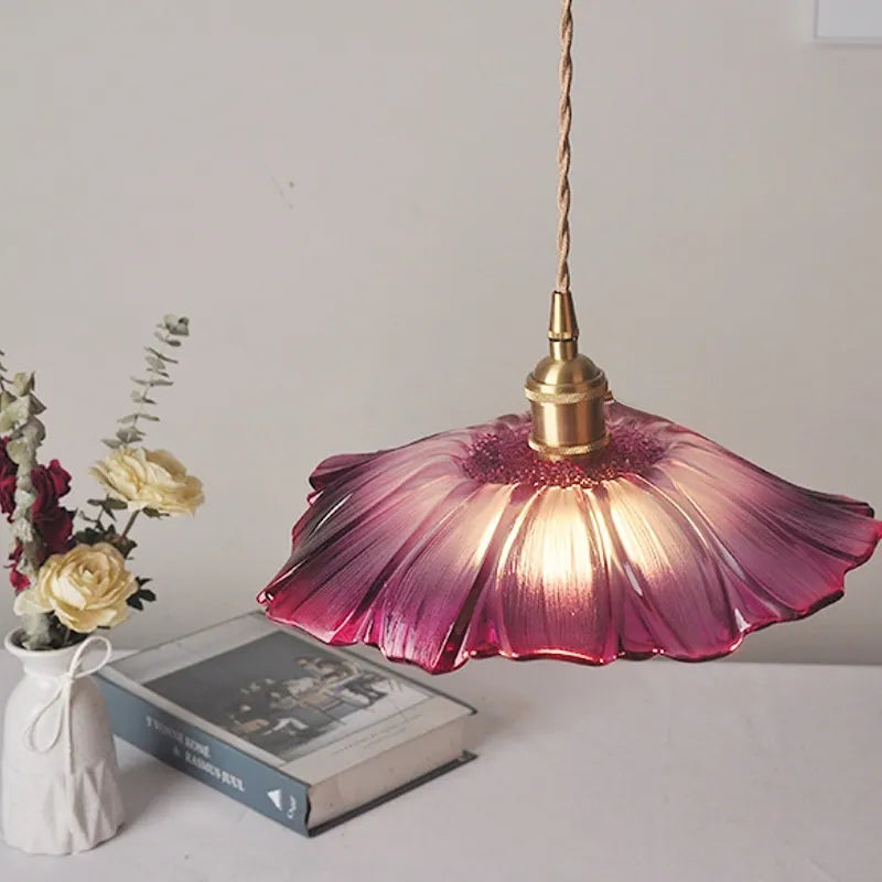 FLURIA -  Suspension Rétro Japonaise en Verre et Métal
