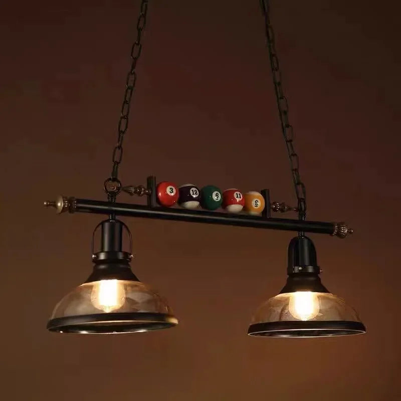 Lustre Billard Rétro 3 Lumières en Métal