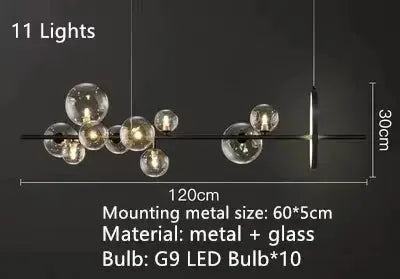 VARENA – Suspension Moderne avec Sphères en Verre pour Salon ou Salle à Manger Lumio™