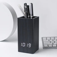 REVION - Réveil LED en Bois avec Porte-Stylo Intégré Lumio™