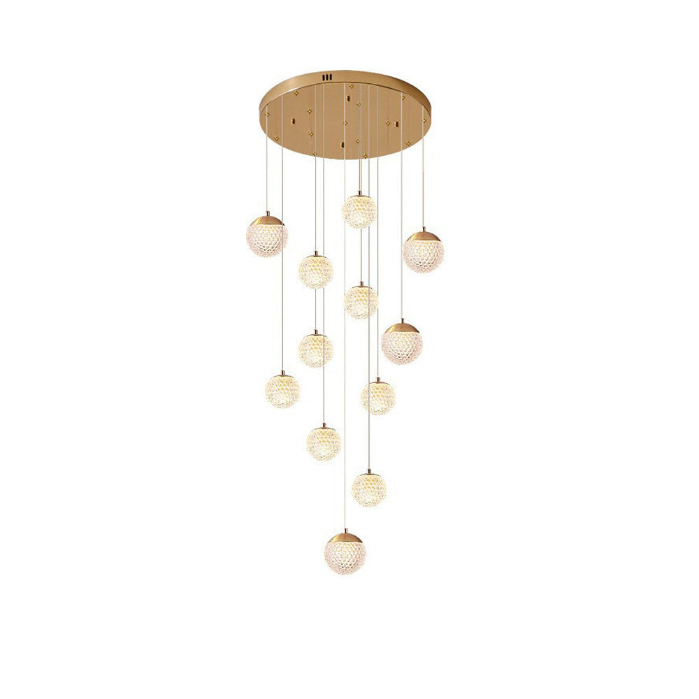 SPIRA - Lustre Moderne Bulle Doré en Acrylique Lumio™