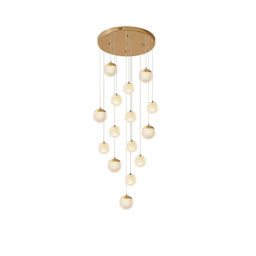 SPIRA - Lustre Moderne Bulle Doré en Acrylique Lumio™
