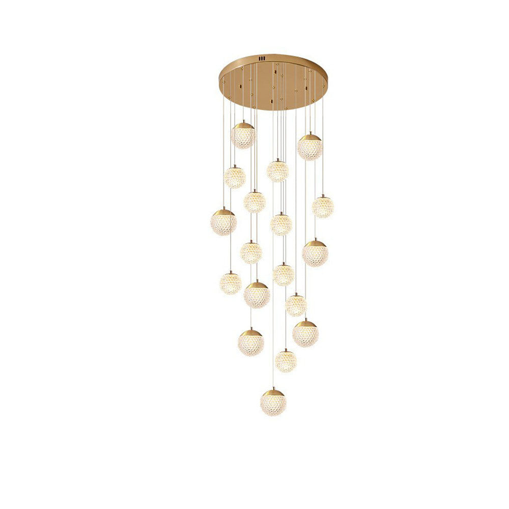 SPIRA - Lustre Moderne Bulle Doré en Acrylique Lumio™