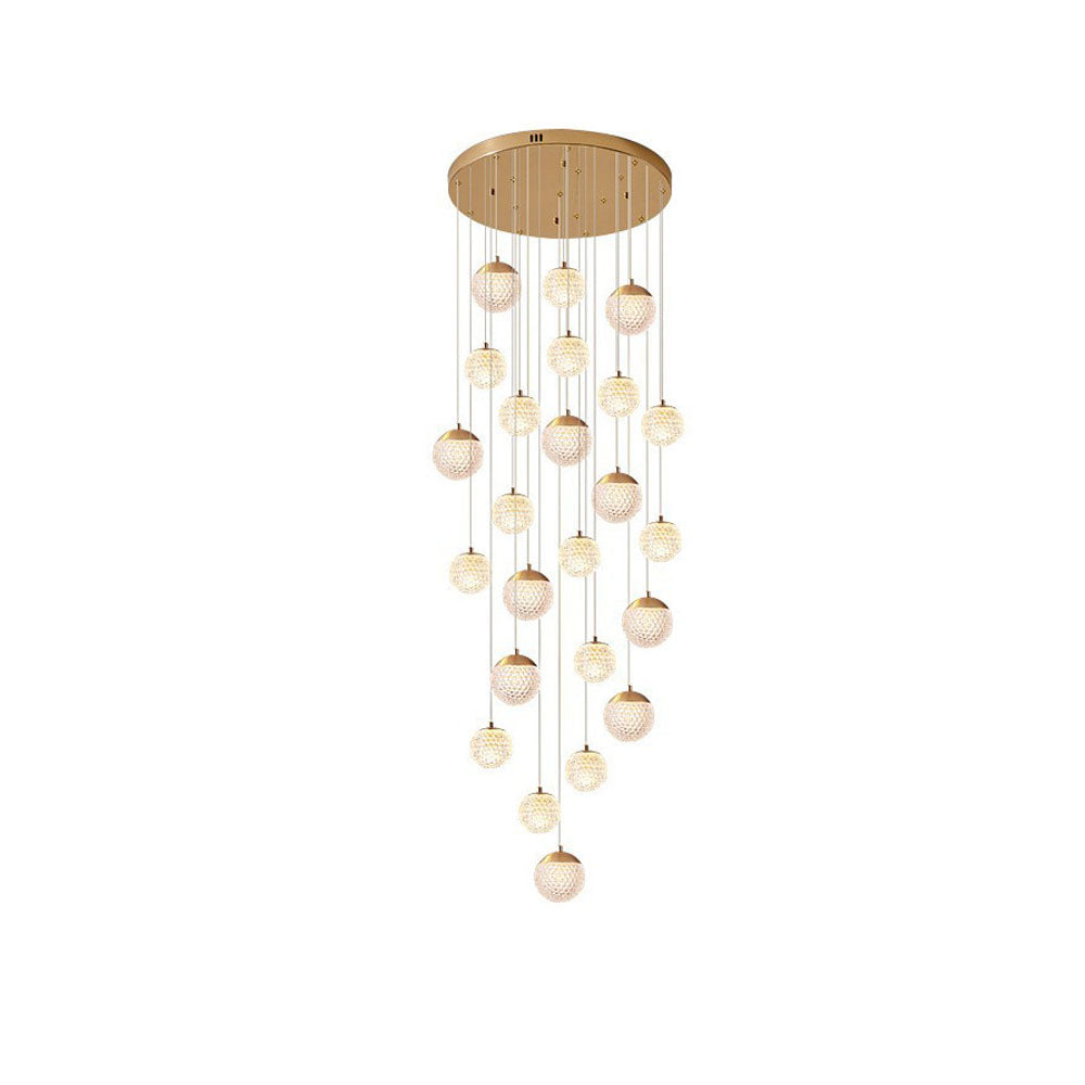 SPIRA - Lustre Moderne Bulle Doré en Acrylique Lumio™