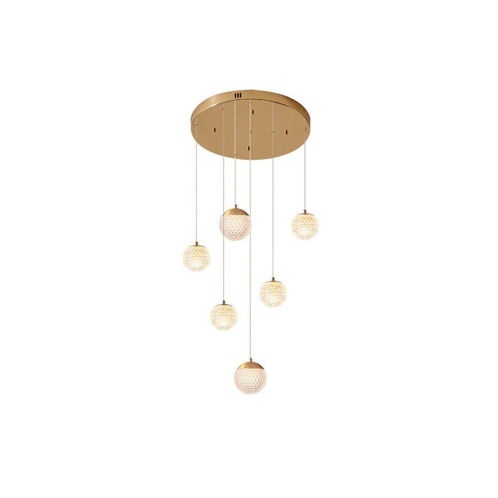 SPIRA - Lustre Moderne Bulle Doré en Acrylique Lumio™