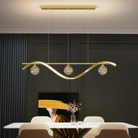 ONIA – Suspension LED Ondulée avec Sphères en Cristal Lumio™