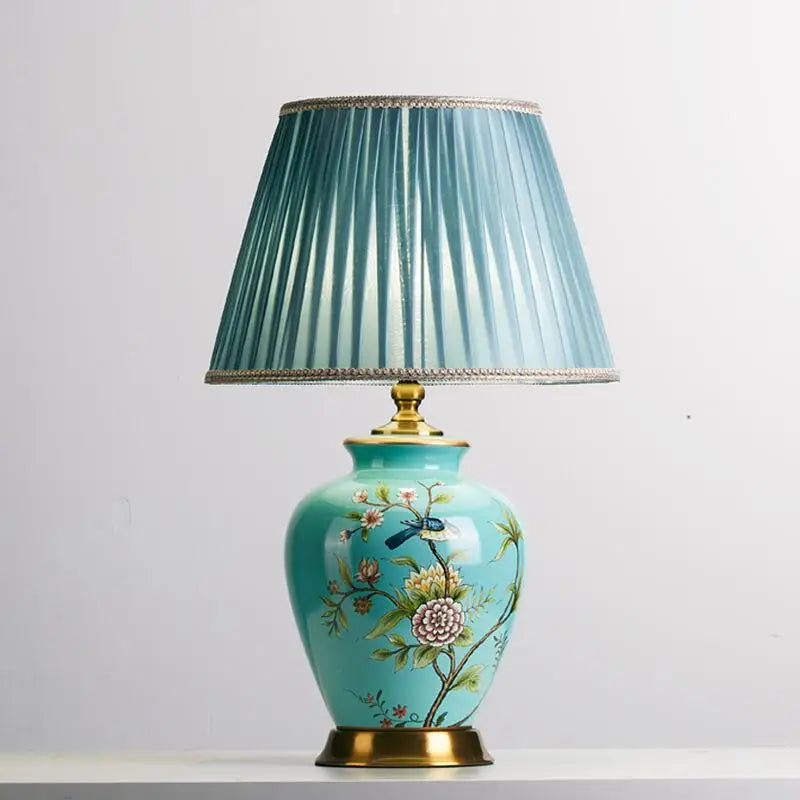 Lampe De Chevet Céramique Bleu maison-lampe-de-chevet