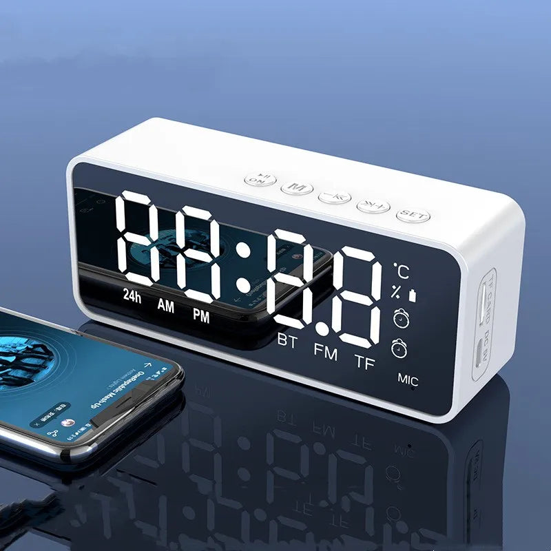 NYMIO | Réveil LED Bluetooth 5.0 avec Double Alarme, Radio FM