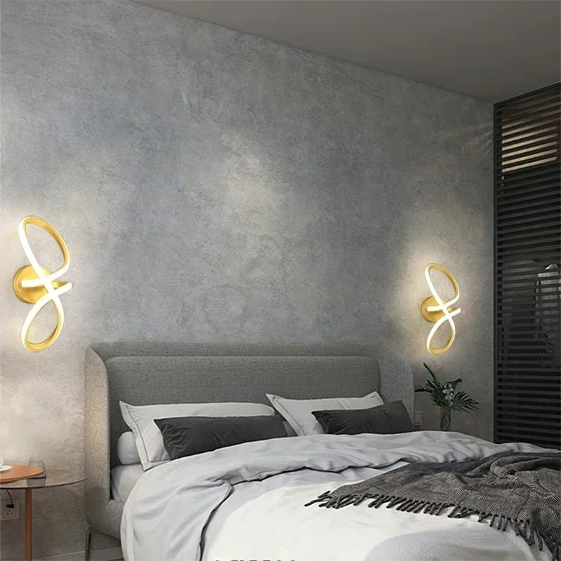 INFINIA – Applique LED Design Infini Doré pour Chambre ou Salon Moderne