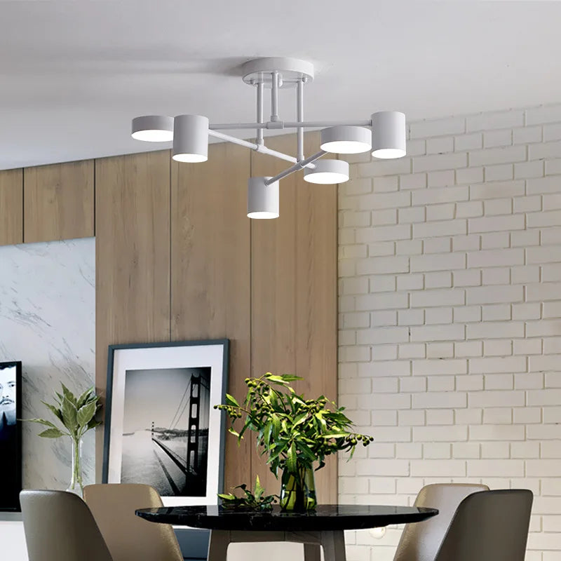 LUMISTEEL 6 – Plafonnier LED Industriel Noir à 6 Spots Orientables Lumio™