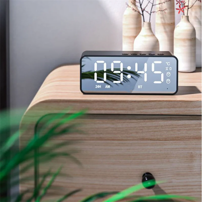 NYMIO | Réveil LED Bluetooth 5.0 avec Double Alarme, Radio FM