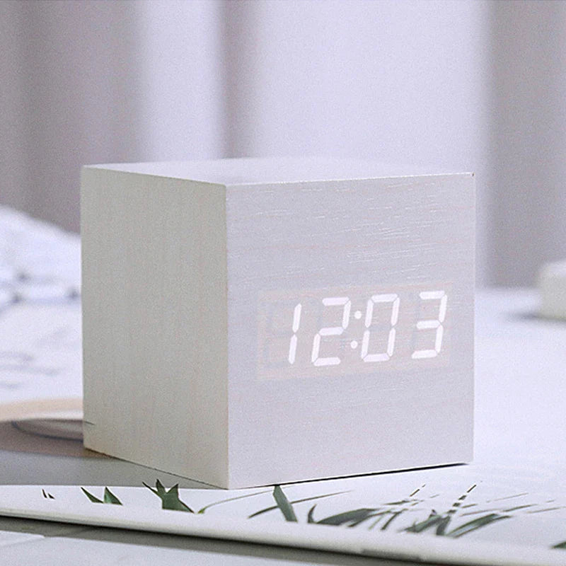 WOODMINI - Réveil LED Compact en Bois