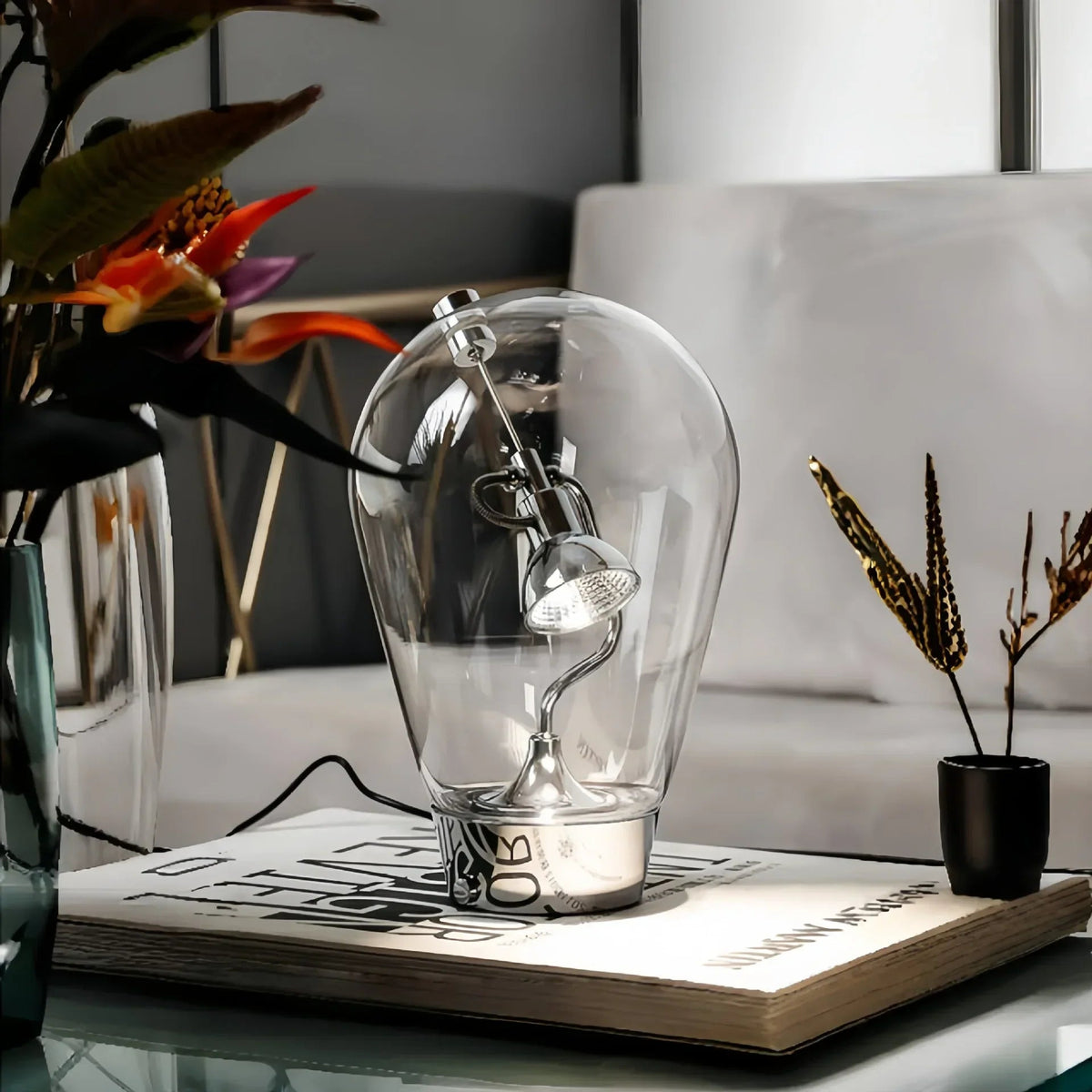 Lampe De Chevet En Verre Vintage maison-lampe-de-chevet