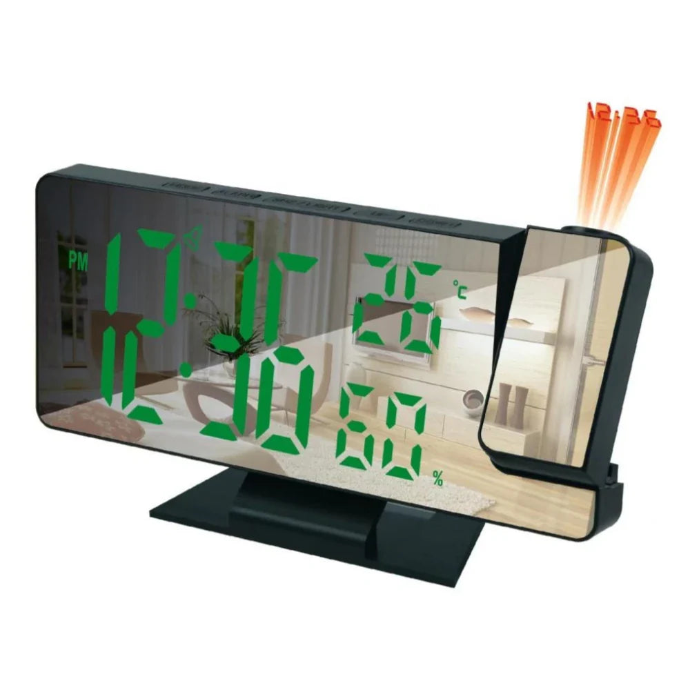 LUMETRA – Réveil Projecteur 180° avec Température et Humidité Lumio™