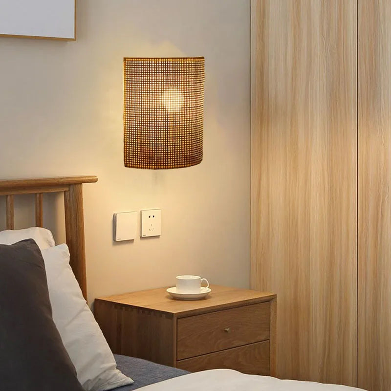 Lampe de Chevet Murale Rotin