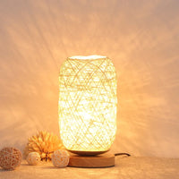 Lampe de Chevet Rotin et Bois