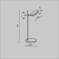 Lampe de chevet orientable en métal noir mat sur table de nuit, vue 7