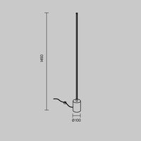 Lampadaire LED tube noir placé dans un bureau design minimaliste