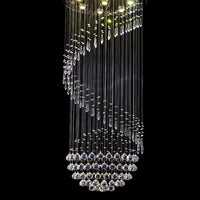 Lustre Spirale en Cristal Moderne pour Escalier
