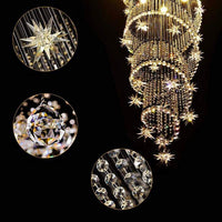 Lustre Pluie Cristal Spirale pour Escalier et Entrée