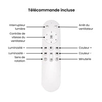 Plafonnier Ventilateur Silencieux Design Épuré LED coloris blanc