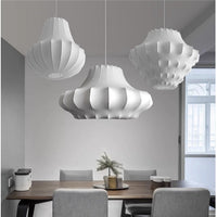 AYABI - Lustre Suspension Wabi Sabi en Soie Blanc Lumio™