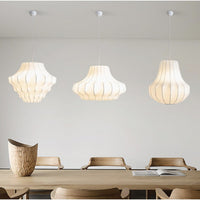 AYABI - Lustre Suspension Wabi Sabi en Soie Blanc Lumio™