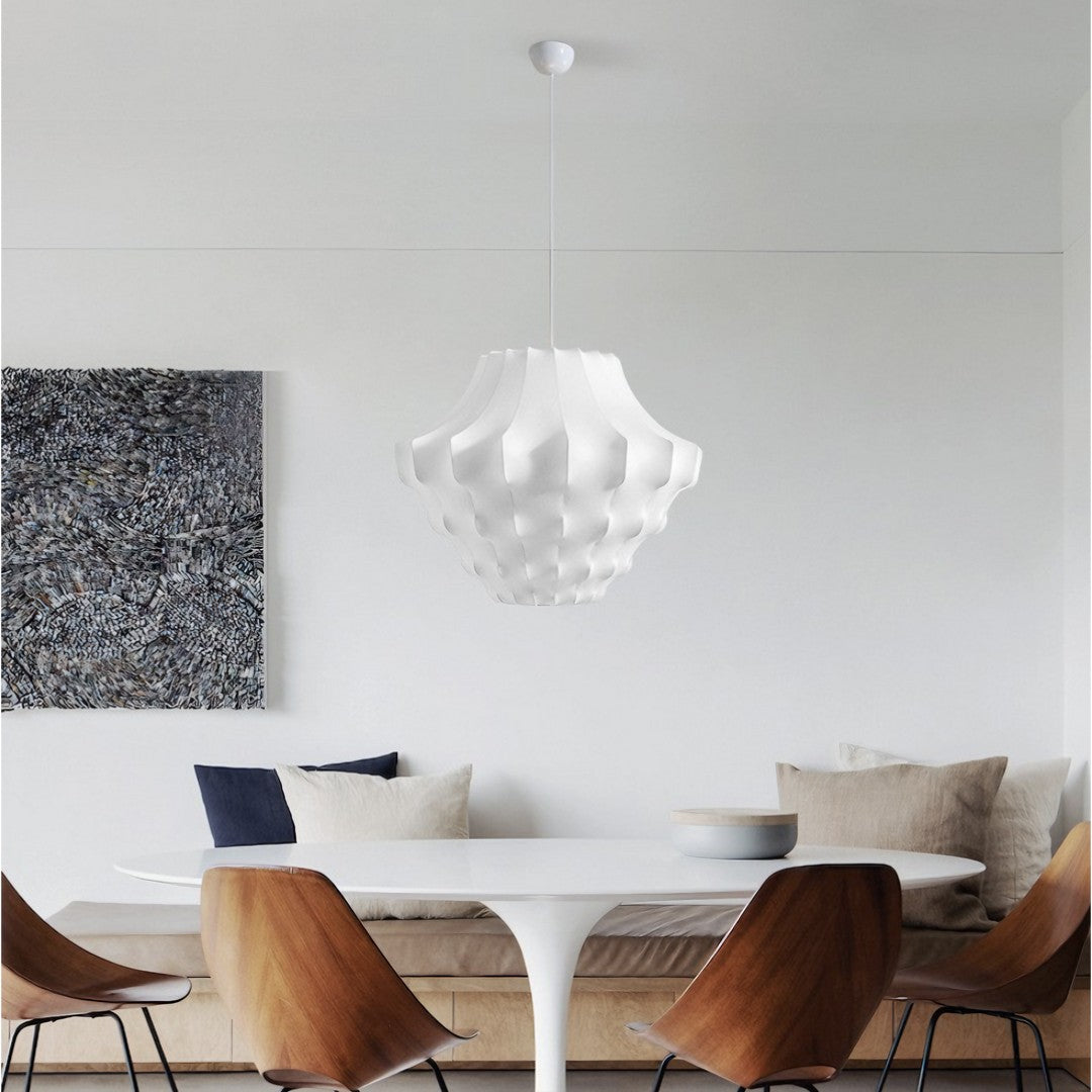 AYABI - Lustre Suspension Wabi Sabi en Soie Blanc Lumio™