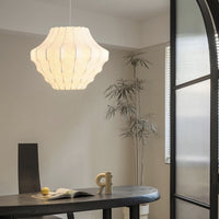 AYABI - Lustre Suspension Wabi Sabi en Soie Blanc Lumio™