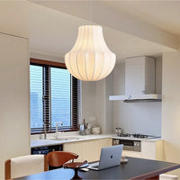 AYABI - Lustre Suspension Wabi Sabi en Soie Blanc Lumio™