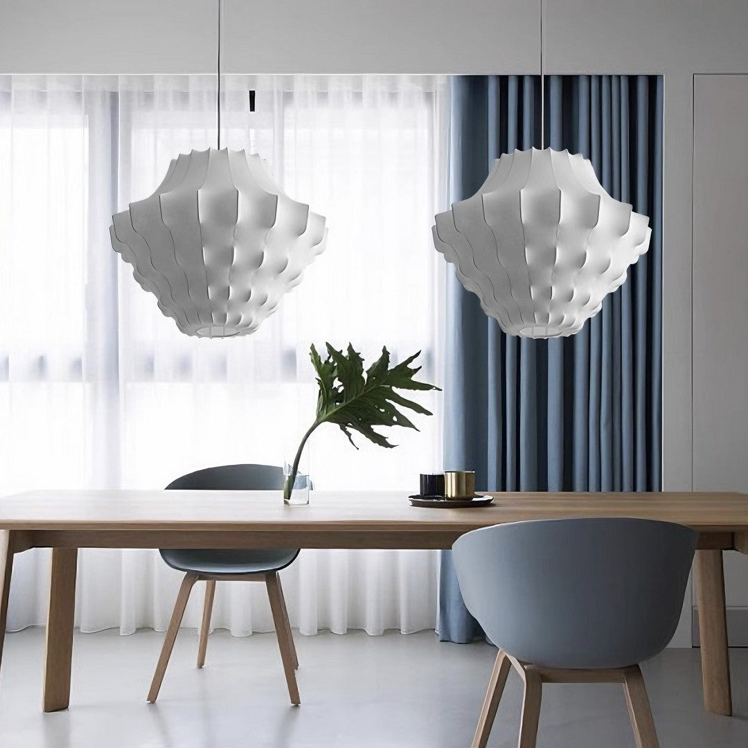 AYABI - Lustre Suspension Wabi Sabi en Soie Blanc Lumio™