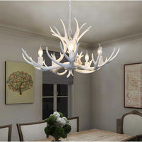 CERVANO – Lustre Bois de Cerf en Résine et Métal