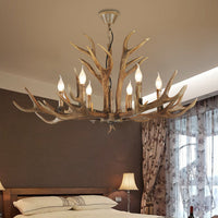 CERVANO – Lustre Bois de Cerf en Résine et Métal