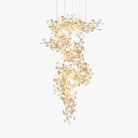 FLORANA – Suspension Florale en Métal Doré et Céramique Lumio™