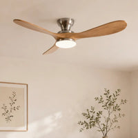 Plafonnier Ventilateur Silencieux Bois Naturel LED