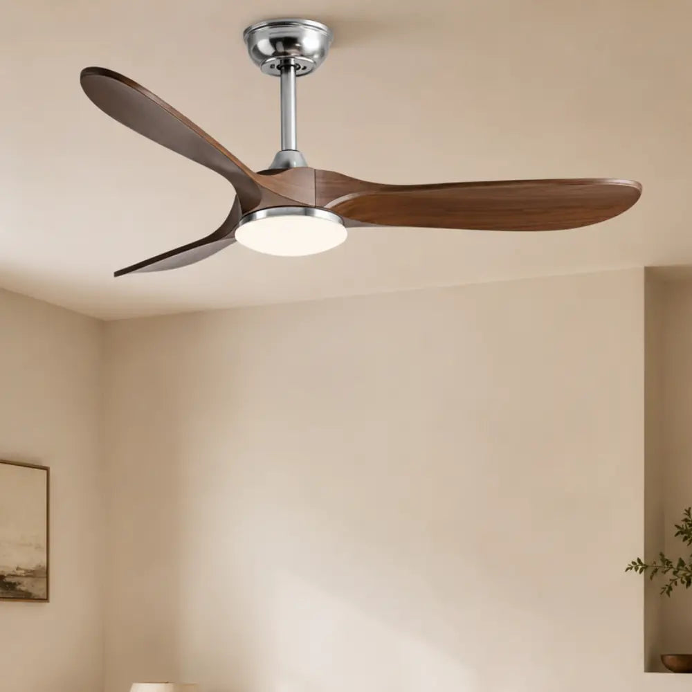 Plafonnier Ventilateur Silencieux Bois Foncé LED