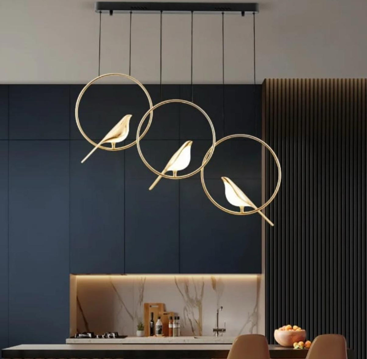 AXIS - Suspension Murano Birds – Luminaire Poétique au Design Nature & Doré Lumio™