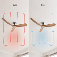 Plafonnier Ventilateur Silencieux Bois Naturel - dimensions