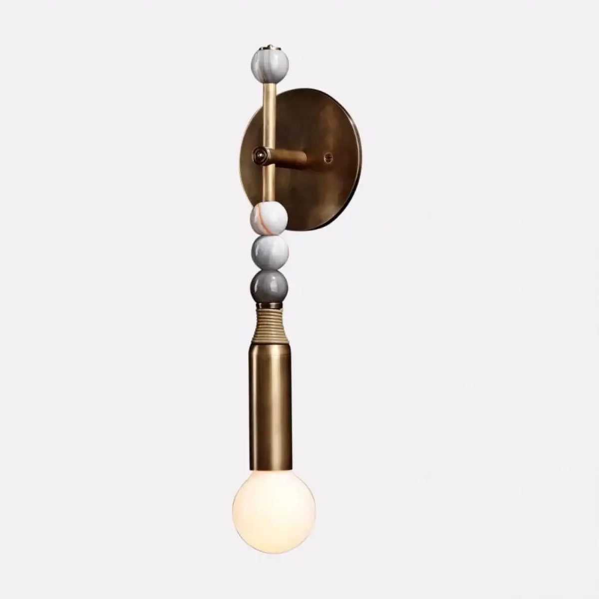 Applique Murale Laiton avec Globe en Verre Blanc