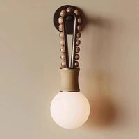 Applique Murale Laiton avec Globe en Verre Blanc