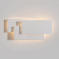Applique murale LED géométrique en acier blanc pour salon ou chambre