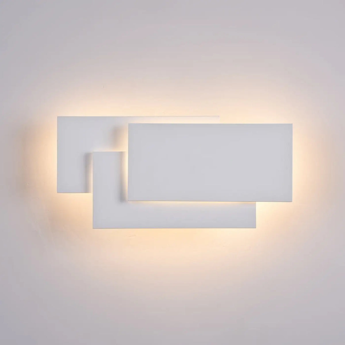 Applique murale LED Trame avec ailette blanche et éclairage indirect doux