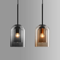 Suspension en Verre Teinté Marron ou Noir