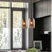Suspension en Verre Teinté Marron ou Noir