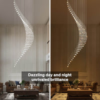 Lustre Spirale Cristal Argenté Entrée suspendu