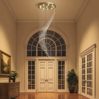 Lustre Spirale Cristal Argenté Entrée en situation