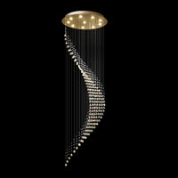 Lustre Spirale Cristal Argenté Entrée