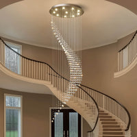 Lustre Spirale Cristal Forme Lune pour Escalier et Entrée