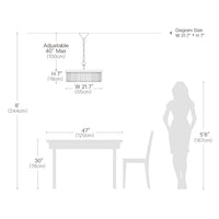 Lustre Rectangulaire Cristal Gris suspendu
