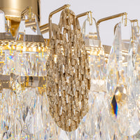 Lustre Rond Cristal Doré Télécommandé